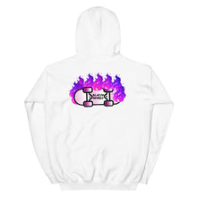 Load image into Gallery viewer, BLAZIN BOARDZ PURPLE FLAMEZ HOODIE