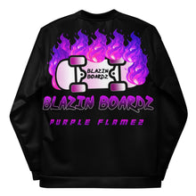 Load image into Gallery viewer, BLAZIN BOARDZ PURPLE FLAMEZ JACKET BLACK