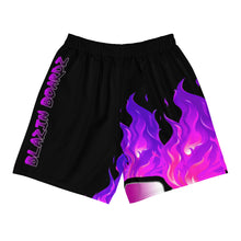 Load image into Gallery viewer, BLAZIN BOARDZ PURPLE FLAMEZ SHORTS BLACK
