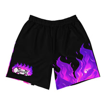 Load image into Gallery viewer, BLAZIN BOARDZ PURPLE FLAMEZ SHORTS BLACK
