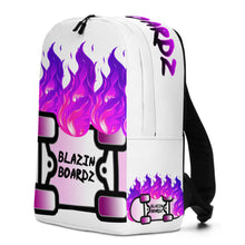 Load image into Gallery viewer, BLAZIN BOARDZ PURPLE FLAMEZ BACKPACK
