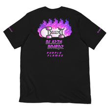 Load image into Gallery viewer, BLAZIN BOARDZ PURPLE FLAMEZ T-SHIRT
