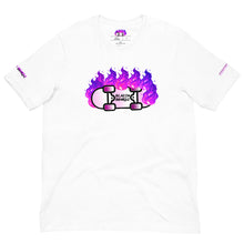 Load image into Gallery viewer, BLAZIN BOARDZ PURPLE FLAMEZ T-SHIRT
